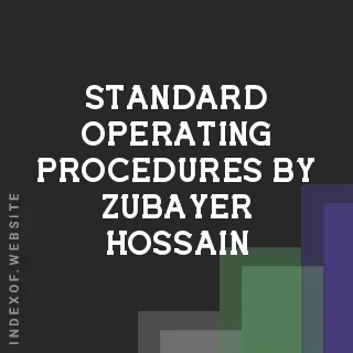 Standard Operating Procedures by Zubayer Hossain | Indexof
