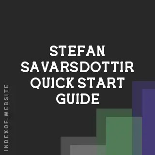 Stefan Savarsdottir Quick Start Guide | Indexof