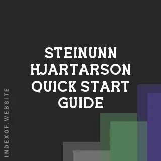 Steinunn Hjartarson Quick Start Guide | Indexof