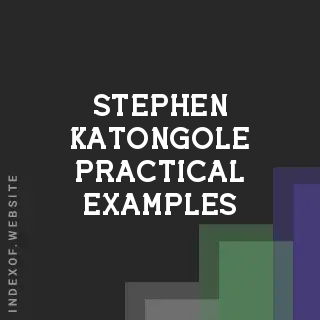 Stephen Katongole Practical Examples | Indexof