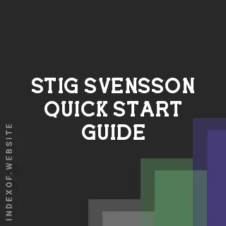 Stig Svensson Quick Start Guide | Indexof