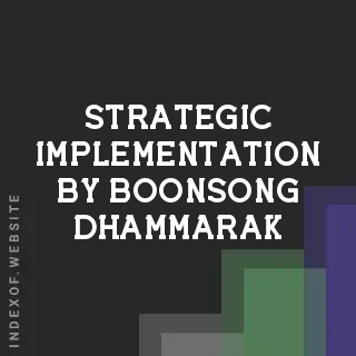 Strategic Implementation by Boonsong Dhammarak | Indexof