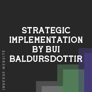 Strategic Implementation by Bui Baldursdottir | Indexof