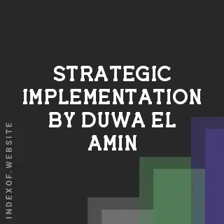 Strategic Implementation by Duwa El-Amin | Indexof