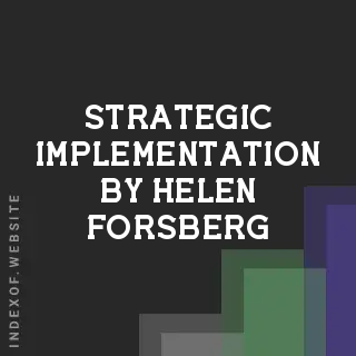 Strategic Implementation by Helen Forsberg | Indexof