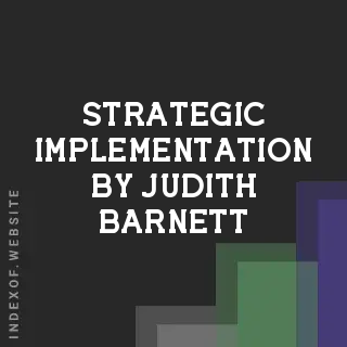 Strategic Implementation by Judith Barnett | Indexof