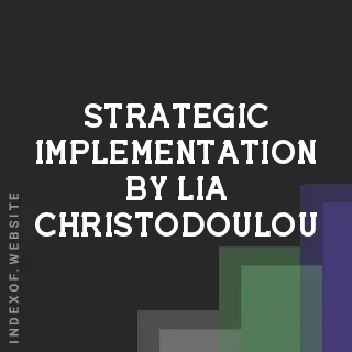 Strategic Implementation by Lia Christodoulou | Indexof