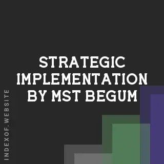 Strategic Implementation by Mst Begum | Indexof