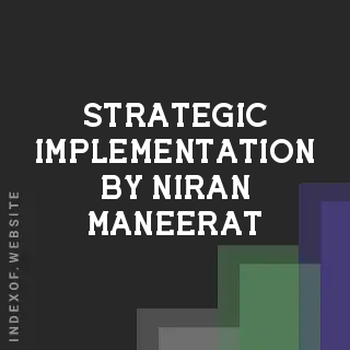 Strategic Implementation by Niran Maneerat | Indexof