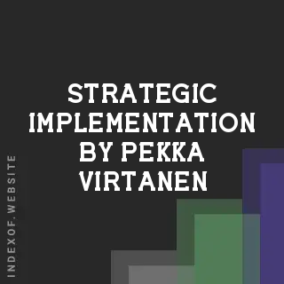 Strategic Implementation by Pekka Virtanen | Indexof