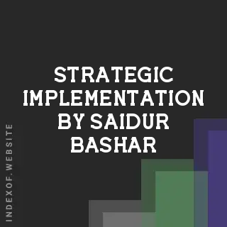 Strategic Implementation by Saidur Bashar | Indexof