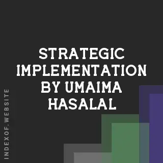 Strategic Implementation by Umaima Hasalal | Indexof