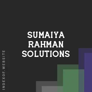 Sumaiya Rahman Solutions | Indexof