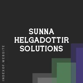Sunna Helgadottir Solutions | Indexof