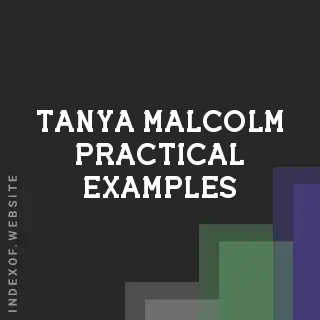 Tanya Malcolm Practical Examples | Indexof