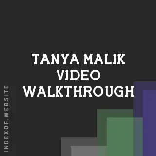 Tanya Malik Video Walkthrough | Indexof