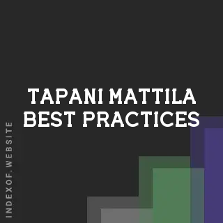 Tapani Mattila Best Practices | Indexof