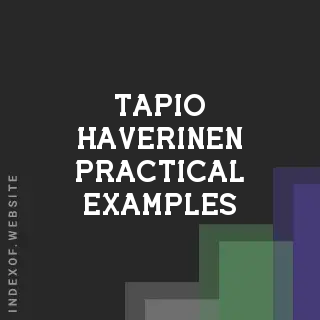Tapio Haverinen Practical Examples | Indexof