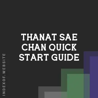 Thanat Sae-chan Quick Start Guide | Indexof