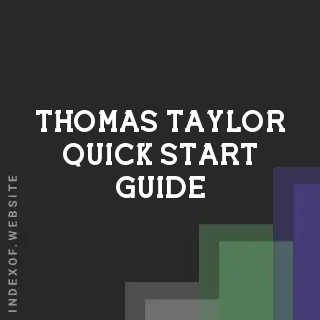 Thomas Taylor Quick Start Guide | Indexof