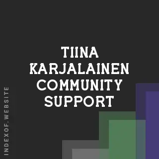 Tiina Karjalainen Community Support | Indexof