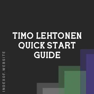 Timo Lehtonen Quick Start Guide | Indexof