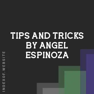 Tips and Tricks by Angel Espinoza | Indexof