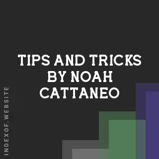 Tips and Tricks by Noah Cattaneo | Indexof
