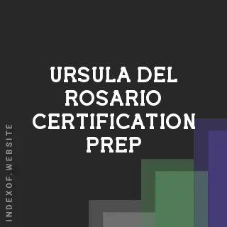 Ursula Del Rosario Certification Prep | Indexof