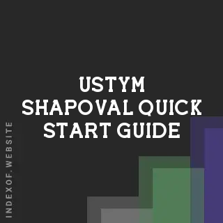 Ustym Shapoval Quick Start Guide | Indexof