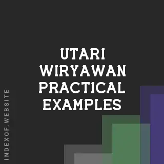 Utari Wiryawan Practical Examples | Indexof
