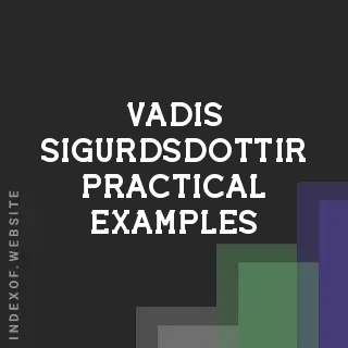 Vadis Sigurdsdottir Practical Examples | Indexof