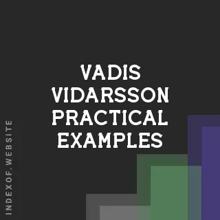 Vadis Vidarsson Practical Examples | Indexof