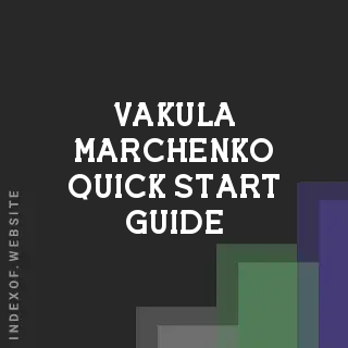 Vakula Marchenko Quick Start Guide | Indexof