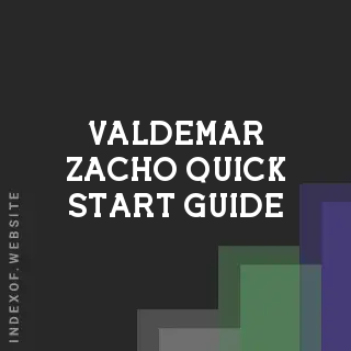 Valdemar Zacho Quick Start Guide | Indexof