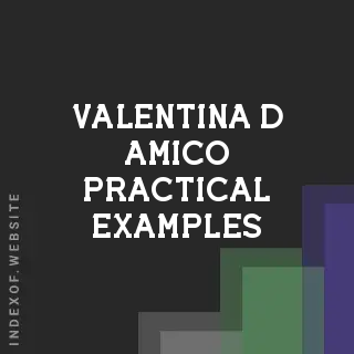 Valentina D Amico Practical Examples | Indexof