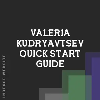 Valeria Kudryavtsev Quick Start Guide | Indexof