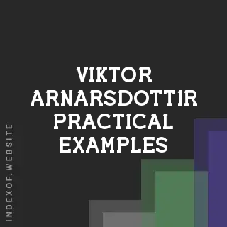 Viktor Arnarsdottir Practical Examples | Indexof