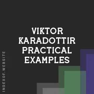 Viktor Karadottir Practical Examples | Indexof