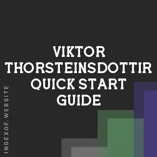 Viktor Thorsteinsdottir Quick Start Guide | Indexof