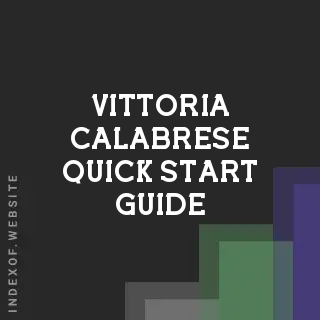 Vittoria Calabrese Quick Start Guide | Indexof