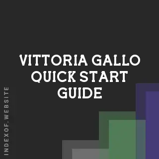 Vittoria Gallo Quick Start Guide | Indexof