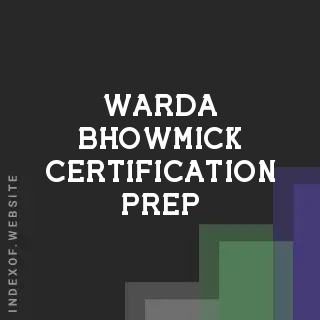 Warda Bhowmick Certification Prep | Indexof