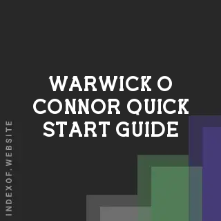 Warwick O Connor Quick Start Guide | Indexof