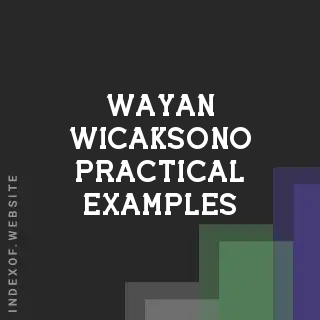 Wayan Wicaksono Practical Examples | Indexof