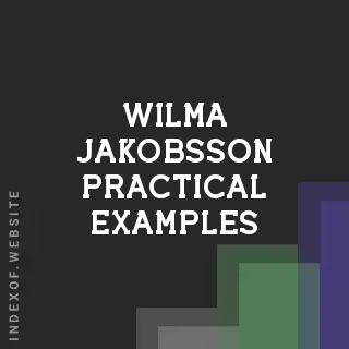 Wilma Jakobsson Practical Examples | Indexof