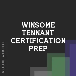 Winsome Tennant Certification Prep | Indexof