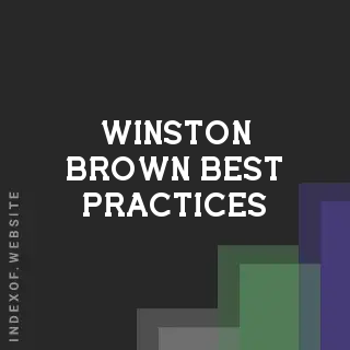 Winston Brown Best Practices | Indexof