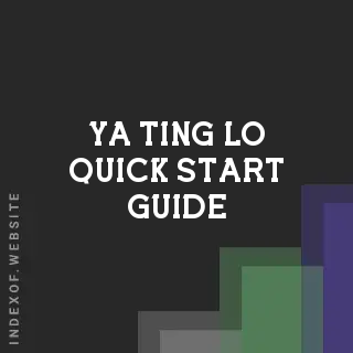 Ya-ting Lo Quick Start Guide | Indexof