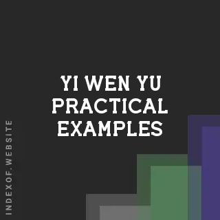 Yi-wen Yu Practical Examples | Indexof